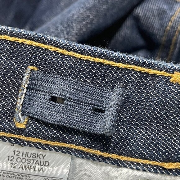 Old Navy Boys Jeans 12 Husky Loose Boot-Cut Dark Wash Adjustable Waist - Picture 4 of 5